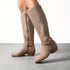 DAMEN KNIEHOHE STRETCH-STIEFEL MIT SEITLICHEM REISSVERSCHLUSS I SLIP-ON HIGH BOOTS